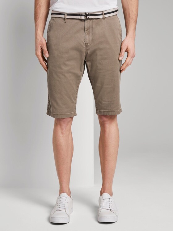Gemusterte Josh Regular Slim Bermuda-Shorts mit Gürtel - Männer - beige rhomb design Gemusterte Josh Regular Slim Bermuda-Shorts mit Gürtel - Männer - beige rhomb design - 1 - TOM TAILOR