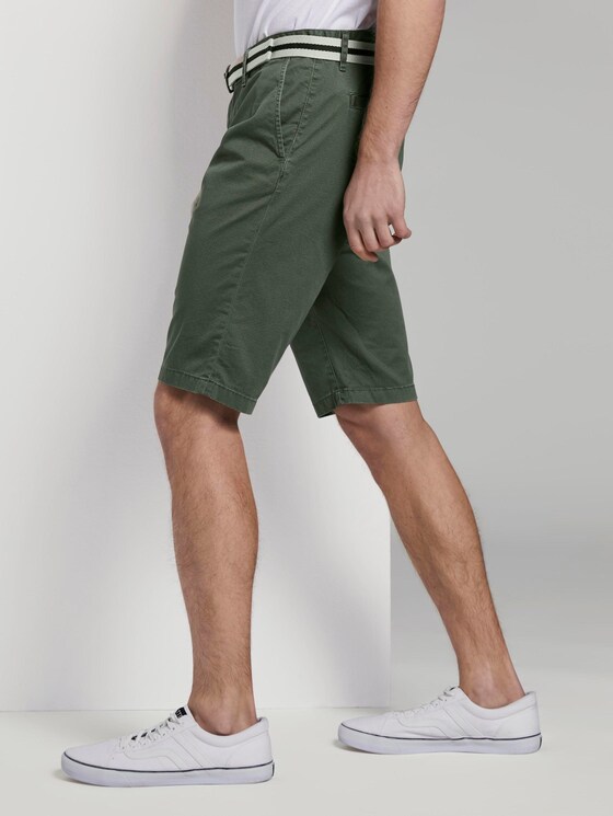 Gemusterte Josh Regular Slim Bermuda-Shorts mit Gürtel - Männer - green rhomb design Gemusterte Josh Regular Slim Bermuda-Shorts mit Gürtel - Männer - green rhomb design - 11 - TOM TAILOR