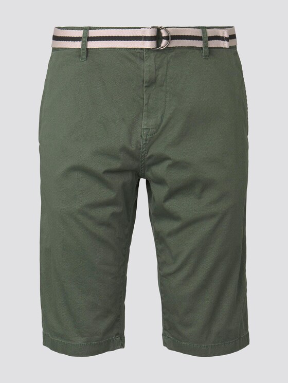 Gemusterte Josh Regular Slim Bermuda-Shorts mit Gürtel - Männer - green rhomb design Gemusterte Josh Regular Slim Bermuda-Shorts mit Gürtel - Männer - green rhomb design - 7 - TOM TAILOR