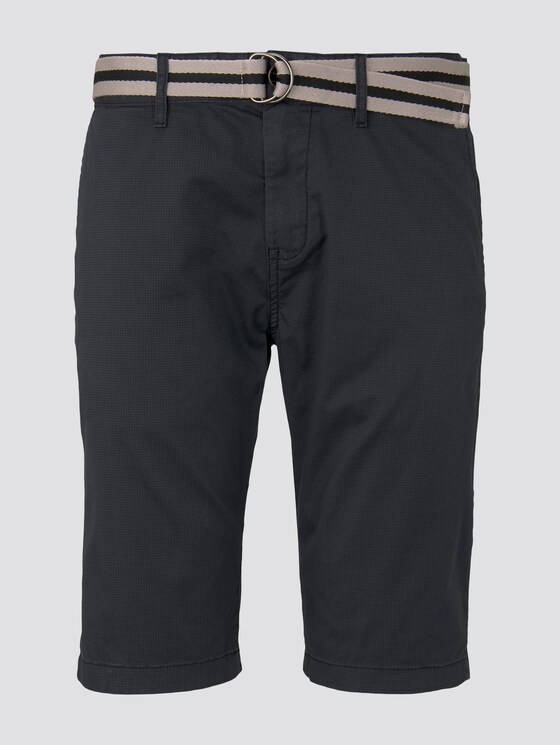 Gemusterte Josh Regular Slim Bermuda-Shorts mit Gürtel - Männer - blue t design Gemusterte Josh Regular Slim Bermuda-Shorts mit Gürtel - Männer - blue t design - 7 - TOM TAILOR