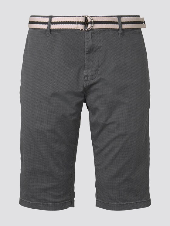 Gemusterte Josh Regular Slim Bermuda-Shorts mit Gürtel - Männer - grey bean design Gemusterte Josh Regular Slim Bermuda-Shorts mit Gürtel - Männer - grey bean design - 7 - TOM TAILOR