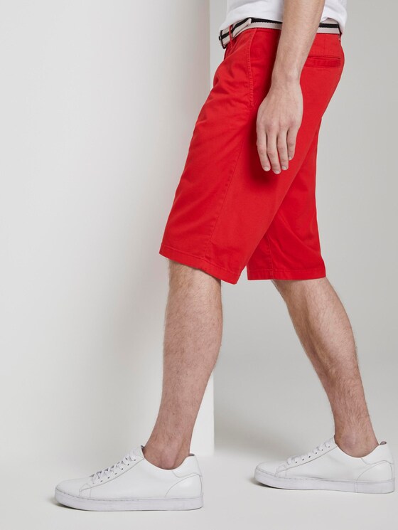 Gemusterte Josh Regular Slim Bermuda-Shorts mit Gürtel - Männer - red bean design Gemusterte Josh Regular Slim Bermuda-Shorts mit Gürtel - Männer - red bean design - 11 - TOM TAILOR