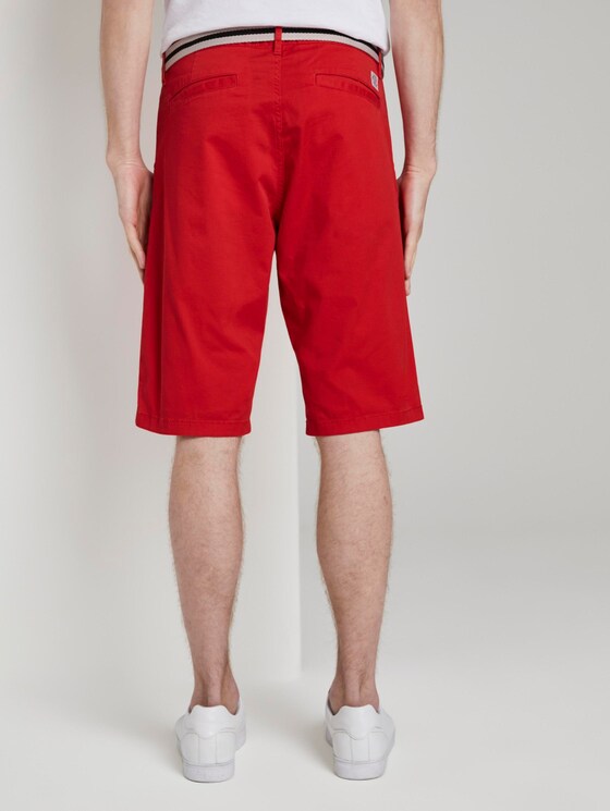 Gemusterte Josh Regular Slim Bermuda-Shorts mit Gürtel - Männer - red bean design Gemusterte Josh Regular Slim Bermuda-Shorts mit Gürtel - Männer - red bean design - 2 - TOM TAILOR