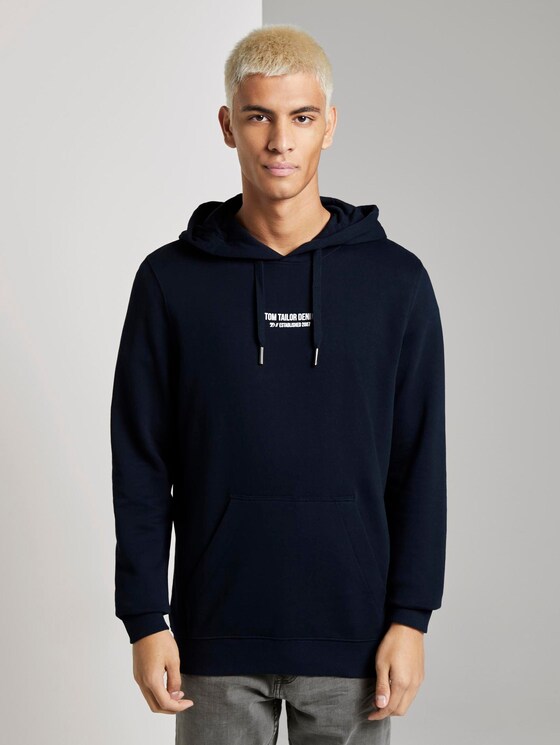 Hoodie mit Brustprint - Männer - Sky Captain Blue Hoodie mit Brustprint - Männer - Sky Captain Blue - 1 - TOM TAILOR Denim