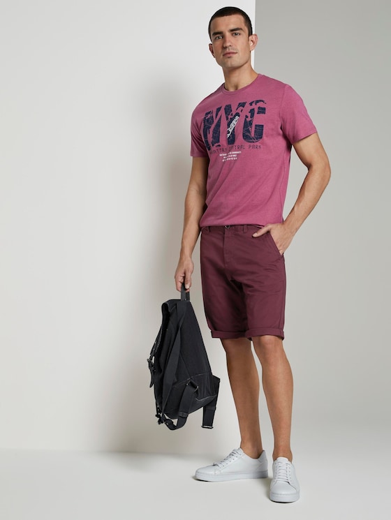 Josh Regular Slim Chino-Shorts - Männer - bordeaux red Josh Regular Slim Chino-Shorts - Männer - bordeaux red - 3 - TOM TAILOR