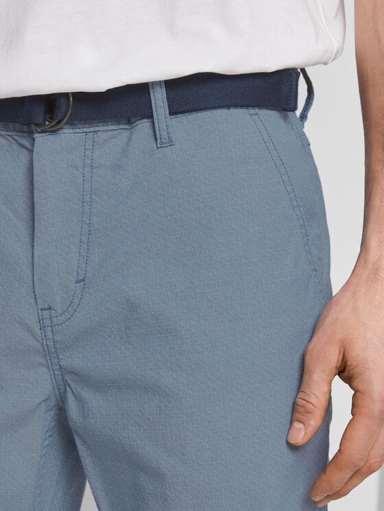 Gemusterte Josh Regular Slim Baumwoll-Shorts mit Gürtel - Männer - light blue tailor design Gemusterte Josh Regular Slim Baumwoll-Shorts mit Gürtel - Männer - light blue tailor design - 9 - TOM TAILOR