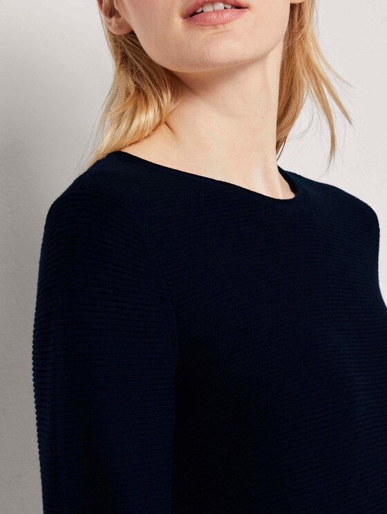 Strickpullover mit Rundhalsausschnitt - Frauen - Night Sky Blue Strickpullover mit Rundhalsausschnitt - Frauen - Night Sky Blue - 9 - TOM TAILOR