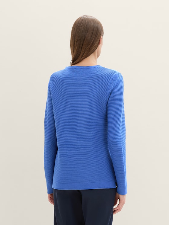 Organic cotton knit jumper by Women, Preppy Jean Blue