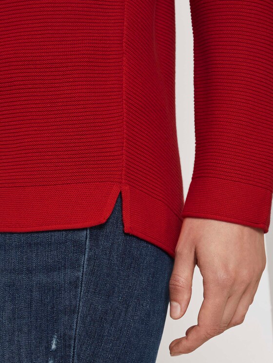 Strickpullover mit Rundhalsausschnitt - Frauen - Strong Red Strickpullover mit Rundhalsausschnitt - Frauen - Strong Red - 10 - TOM TAILOR