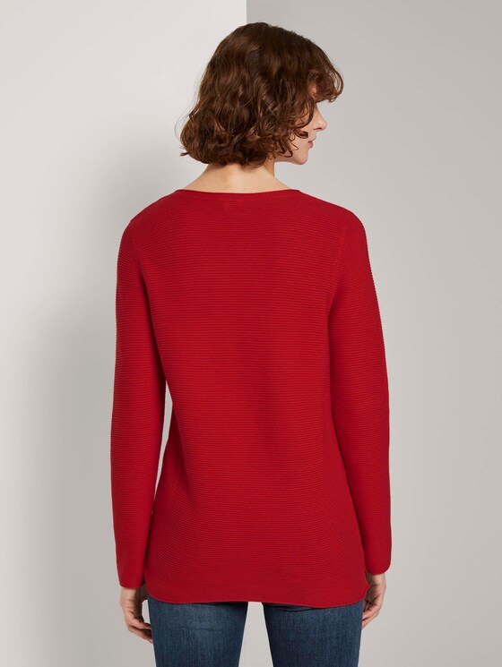 Strickpullover mit Rundhalsausschnitt - Frauen - Strong Red Strickpullover mit Rundhalsausschnitt - Frauen - Strong Red - 2 - TOM TAILOR