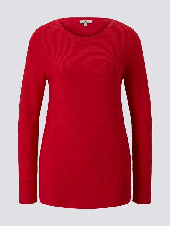 Strickpullover mit Rundhalsausschnitt - Frauen - Strong Red Strickpullover mit Rundhalsausschnitt - Frauen - Strong Red - 7 - TOM TAILOR