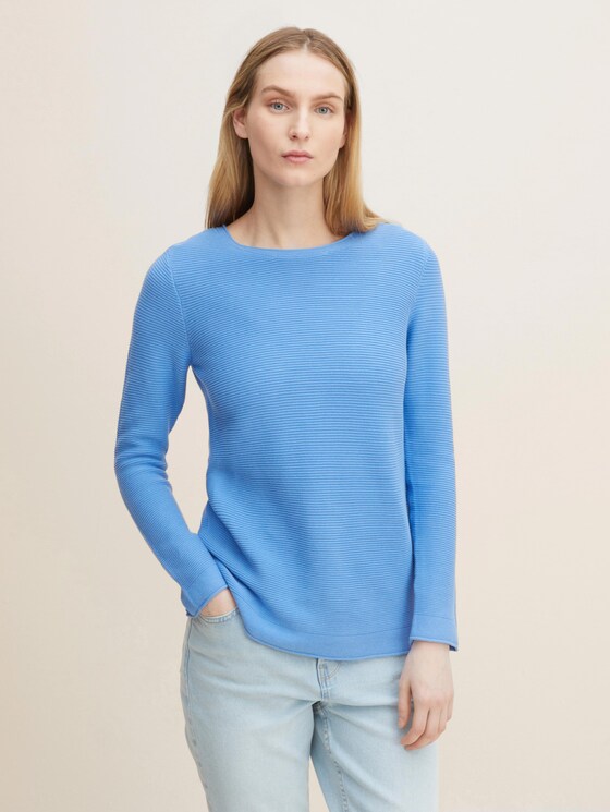 Strickpullover mit Rundhalsausschnitt - Frauen - Soft Charming Blue Strickpullover mit Rundhalsausschnitt - Frauen - Soft Charming Blue - 1 - TOM TAILOR