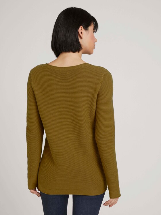Strickpullover mit Rundhalsausschnitt - Frauen - khaki olive Strickpullover mit Rundhalsausschnitt - Frauen - khaki olive - 2 - TOM TAILOR