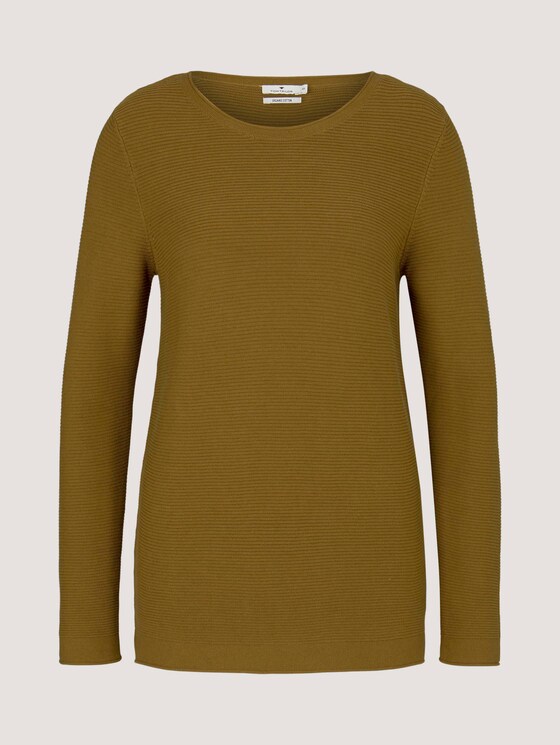 Strickpullover mit Rundhalsausschnitt - Frauen - khaki olive Strickpullover mit Rundhalsausschnitt - Frauen - khaki olive - 7 - TOM TAILOR