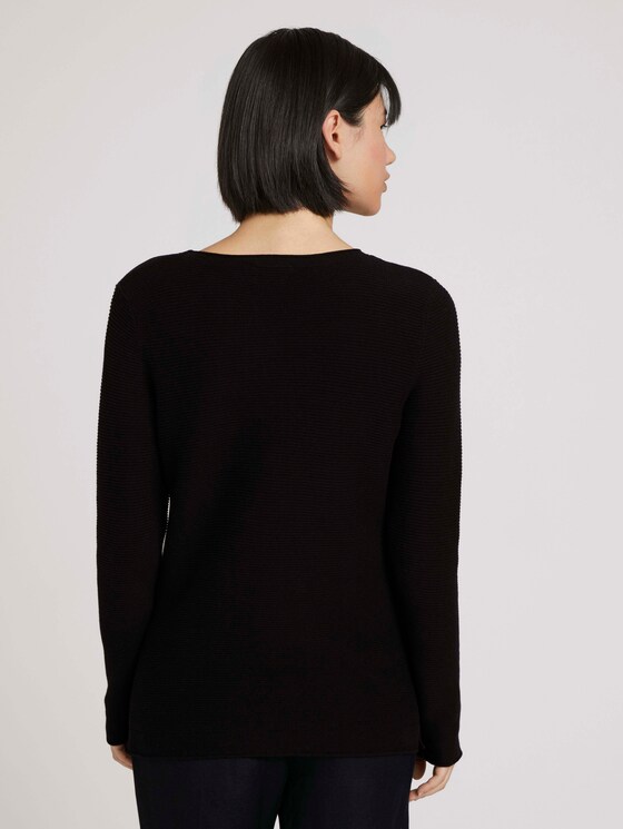 Strickpullover mit Rundhalsausschnitt - Frauen - deep black Strickpullover mit Rundhalsausschnitt - Frauen - deep black - 2 - TOM TAILOR