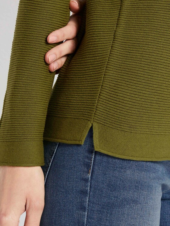 Strickpullover mit Rundhalsausschnitt - Frauen - wood green Strickpullover mit Rundhalsausschnitt - Frauen - wood green - 9 - TOM TAILOR