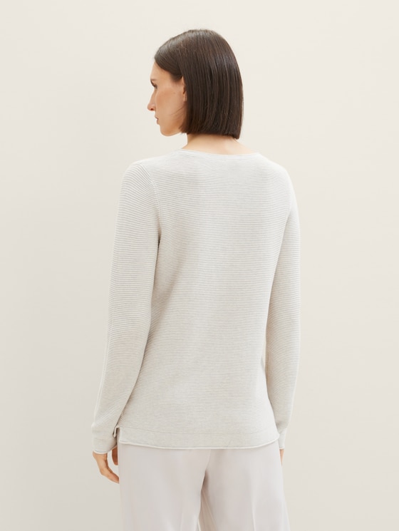 Strickpullover mit Bio-Baumwolle - Frauen - dusty alabaster melange Strickpullover mit Bio-Baumwolle - Frauen - dusty alabaster melange - 2 - TOM TAILOR