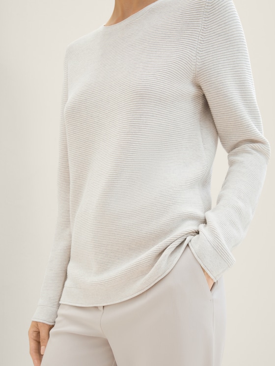 Strickpullover mit Bio-Baumwolle - Frauen - dusty alabaster melange Strickpullover mit Bio-Baumwolle - Frauen - dusty alabaster melange - 3 - TOM TAILOR