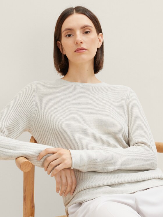 Strickpullover mit Rundhalsausschnitt
