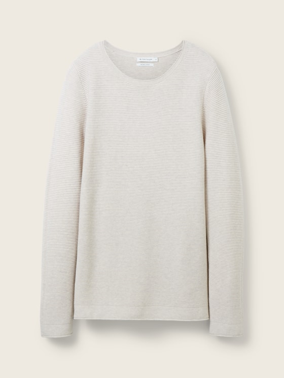 Strickpullover mit Rundhalsausschnitt von Women, dusty alabaster melange