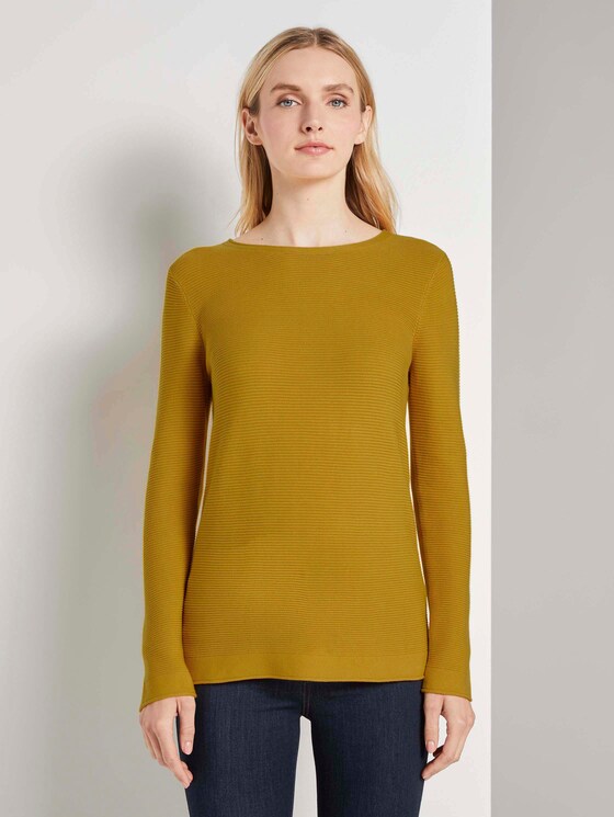 Strickpullover mit Rundhalsausschnitt - Frauen - california sand yellow Strickpullover mit Rundhalsausschnitt - Frauen - california sand yellow - 1 - TOM TAILOR