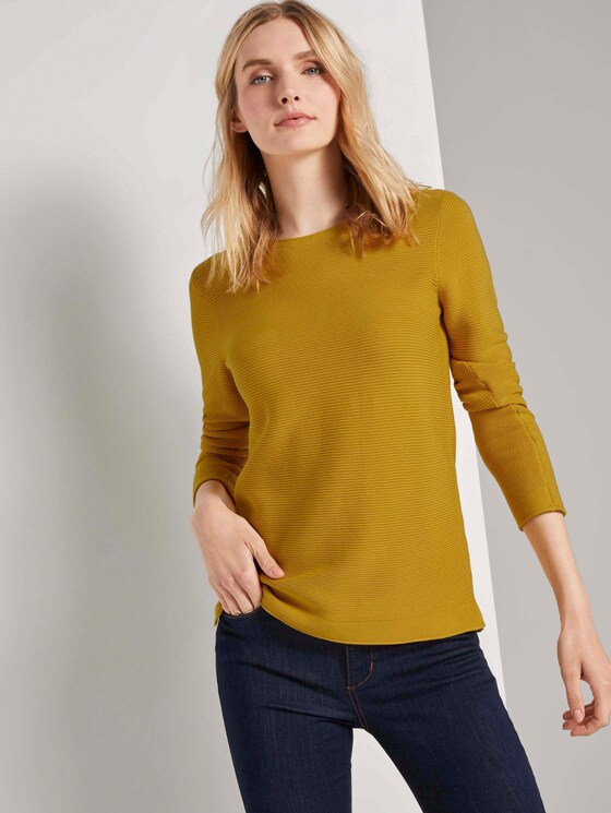 Strickpullover mit Rundhalsausschnitt - Frauen - california sand yellow Strickpullover mit Rundhalsausschnitt - Frauen - california sand yellow - 5 - TOM TAILOR