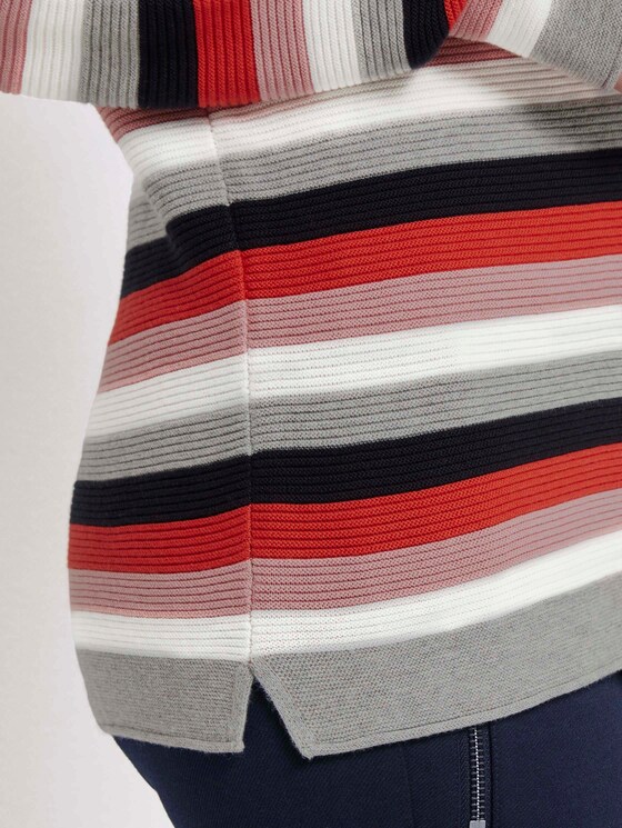 Strickpullover mit Rundhalsausschnitt - Frauen - navy red stripes Strickpullover mit Rundhalsausschnitt - Frauen - navy red stripes - 10 - TOM TAILOR