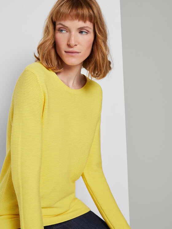 Strickpullover mit Rundhalsausschnitt - Frauen - smooth yellow Strickpullover mit Rundhalsausschnitt - Frauen - smooth yellow - 9 - TOM TAILOR