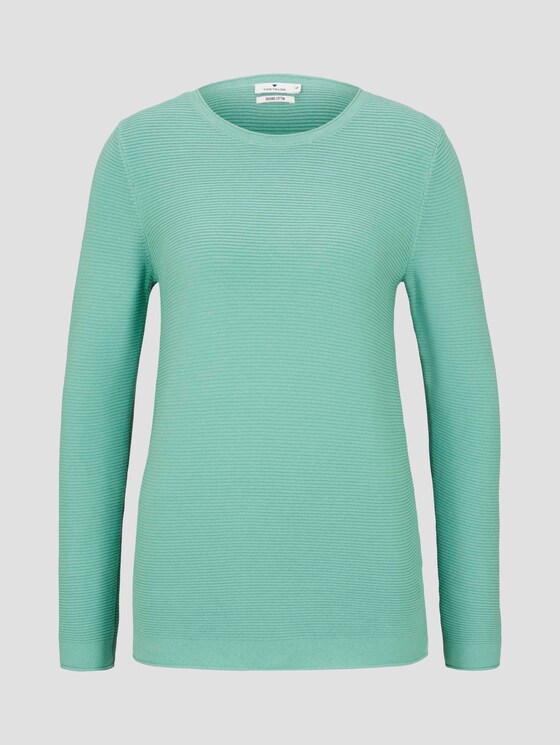 Strickpullover mit Rundhalsausschnitt - Frauen - soft leaf green Strickpullover mit Rundhalsausschnitt - Frauen - soft leaf green - 7 - TOM TAILOR
