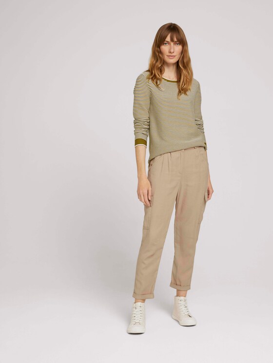 simple sweatshirt - Women - offwhite green ottoman stripe simple sweatshirt - Women - offwhite green ottoman stripe - 5 - TOM TAILOR