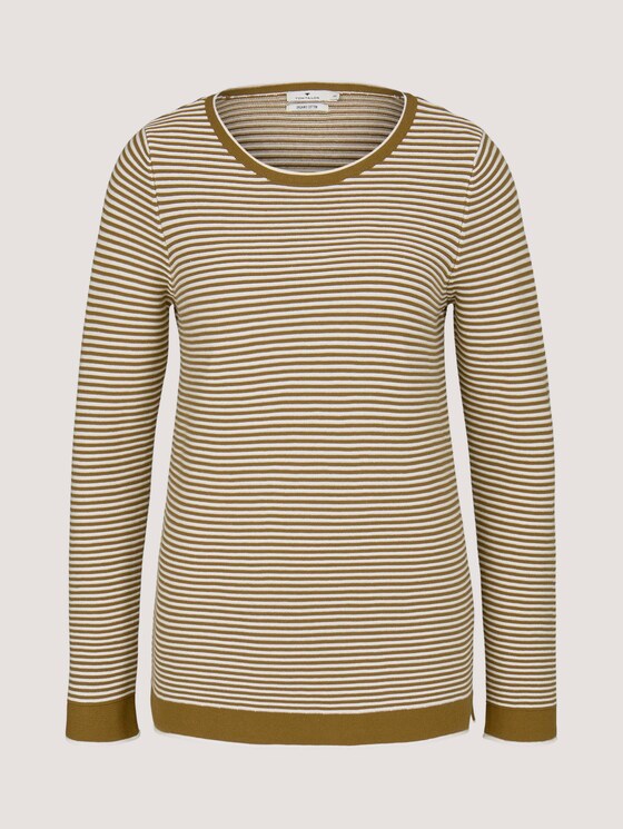 simple sweatshirt - Women - offwhite green ottoman stripe simple sweatshirt - Women - offwhite green ottoman stripe - 7 - TOM TAILOR