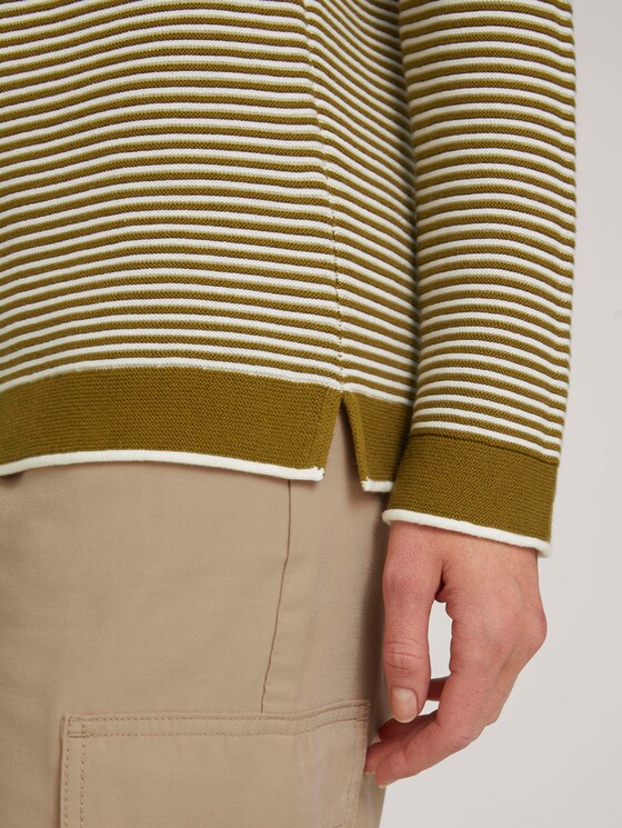 simple sweatshirt - Women - offwhite green ottoman stripe simple sweatshirt - Women - offwhite green ottoman stripe - 9 - TOM TAILOR
