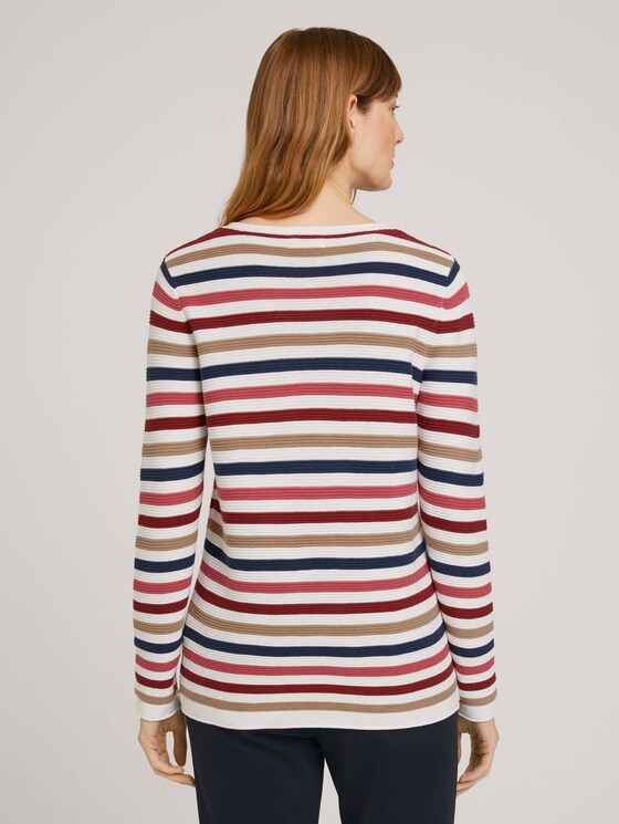 simple sweatshirt - Women - multicolor ottoman stripe simple sweatshirt - Women - multicolor ottoman stripe - 2 - TOM TAILOR