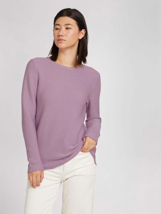 simple sweatshirt - Women - iris flower - 5 - TOM TAILOR