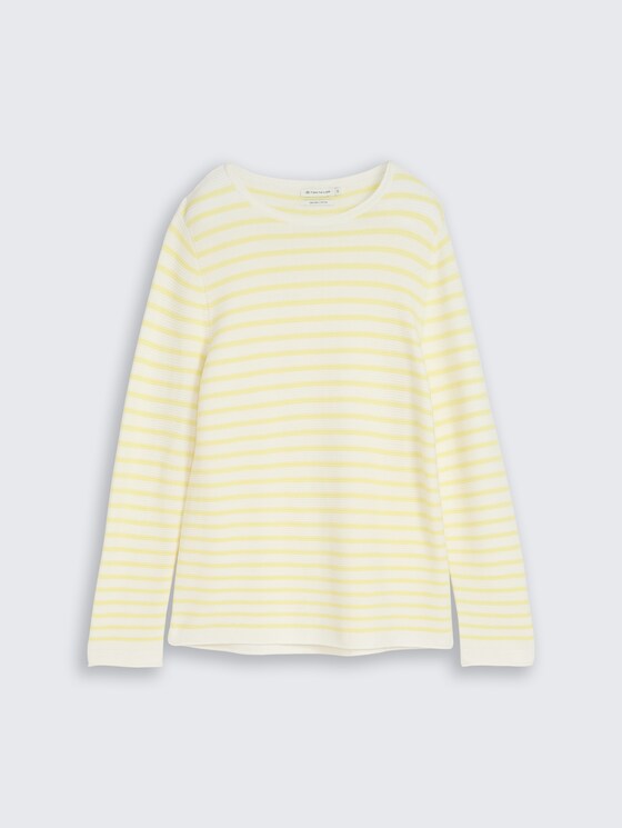Strickpullover aus Baumwolle von Women, yellow offwhite knit stripe