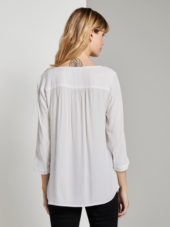 Blusenshirt mit Knopfleiste - Frauen - Off White Blusenshirt mit Knopfleiste - Frauen - Off White - 2 - TOM TAILOR Denim