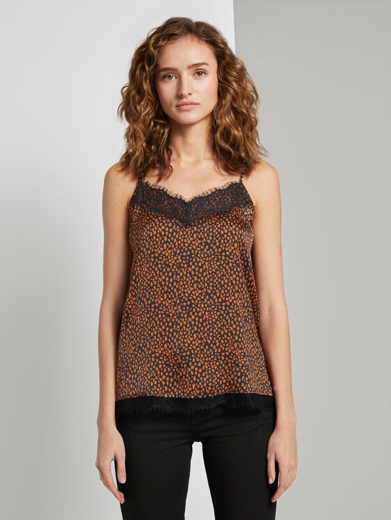 Camisole-Top mit Spitzendetail - Frauen - black leo print Camisole-Top mit Spitzendetail - Frauen - black leo print - 1 - TOM TAILOR Denim