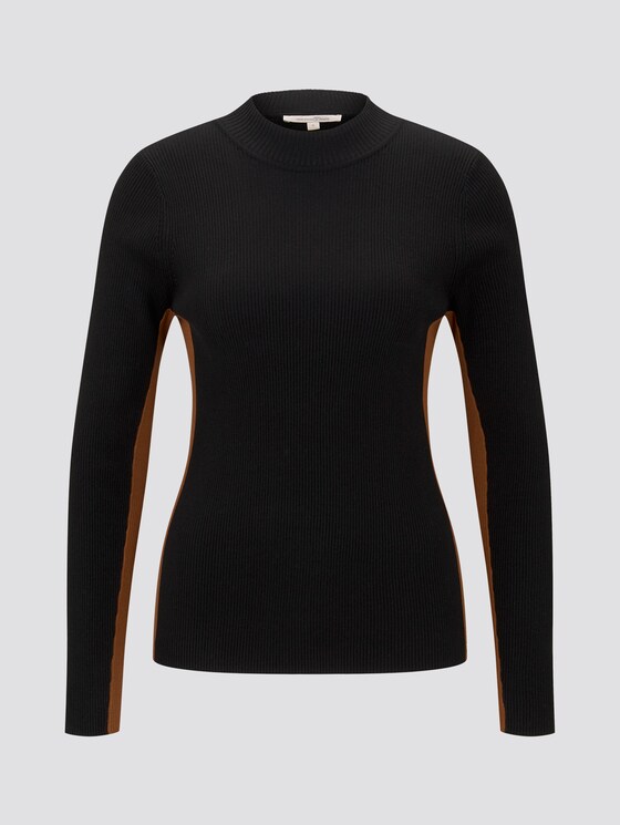 Lange mouwen shirt met geribde structuur - Vrouwen - Deep Black Lange mouwen shirt met geribde structuur - Vrouwen - Deep Black - 7 - TOM TAILOR Denim