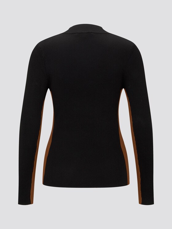 Lange mouwen shirt met geribde structuur - Vrouwen - Deep Black Lange mouwen shirt met geribde structuur - Vrouwen - Deep Black - 8 - TOM TAILOR Denim