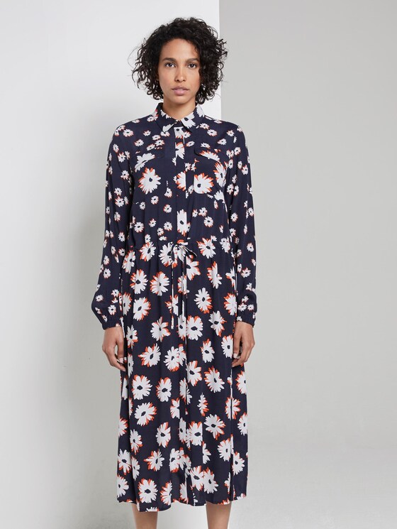 Kleid mit Blumen-Print - Frauen - navy floral design Kleid mit Blumen-Print - Frauen - navy floral design - 1 - Mine to five