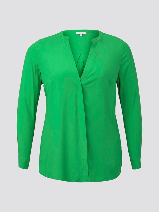 Patterned wrap-around blouse - Women - gras green Patterned wrap-around blouse - Women - gras green - 7 - My True Me