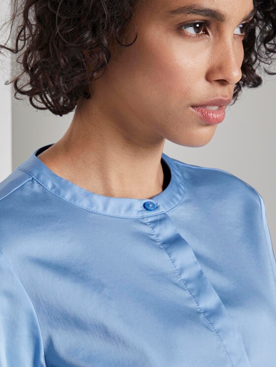 Satin-Bluse - Frauen - Soft Charming Blue Satin-Bluse - Frauen - Soft Charming Blue - 9 - Mine to five