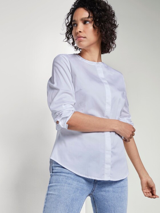 Satin-Bluse - Frauen - White Satin-Bluse - Frauen - White - 5 - Mine to five