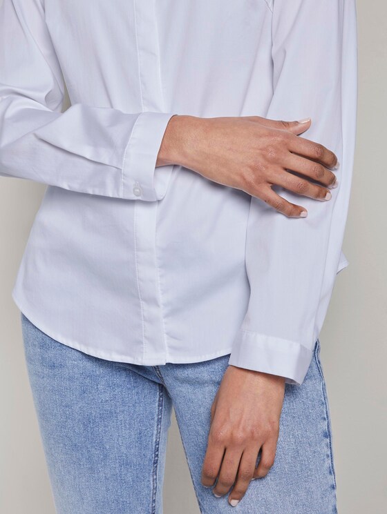 Satin-Bluse - Frauen - White Satin-Bluse - Frauen - White - 9 - Mine to five