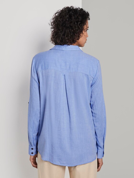 Bluse mit Kontrast-Tape - Frauen - sicilian blue Bluse mit Kontrast-Tape - Frauen - sicilian blue - 2 - Mine to five
