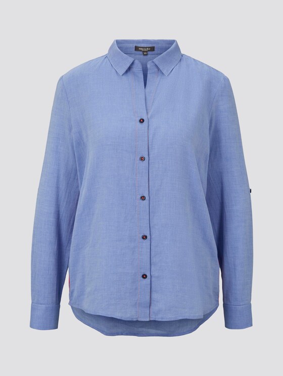 Bluse mit Kontrast-Tape - Frauen - sicilian blue Bluse mit Kontrast-Tape - Frauen - sicilian blue - 7 - Mine to five