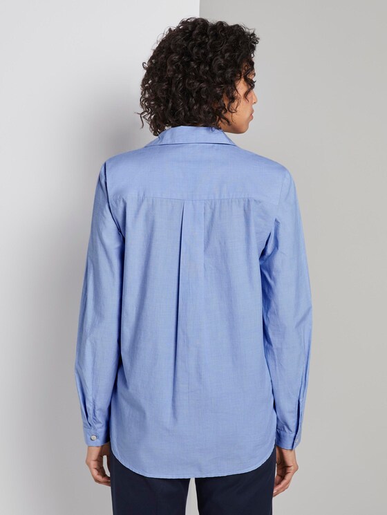 Schlichte Tunika-Bluse - Frauen - Light Blue Chambray Schlichte Tunika-Bluse - Frauen - Light Blue Chambray - 2 - Mine to five