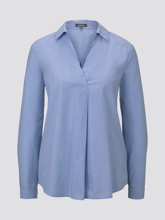 Schlichte Tunika-Bluse - Frauen - Light Blue Chambray Schlichte Tunika-Bluse - Frauen - Light Blue Chambray - 7 - Mine to five