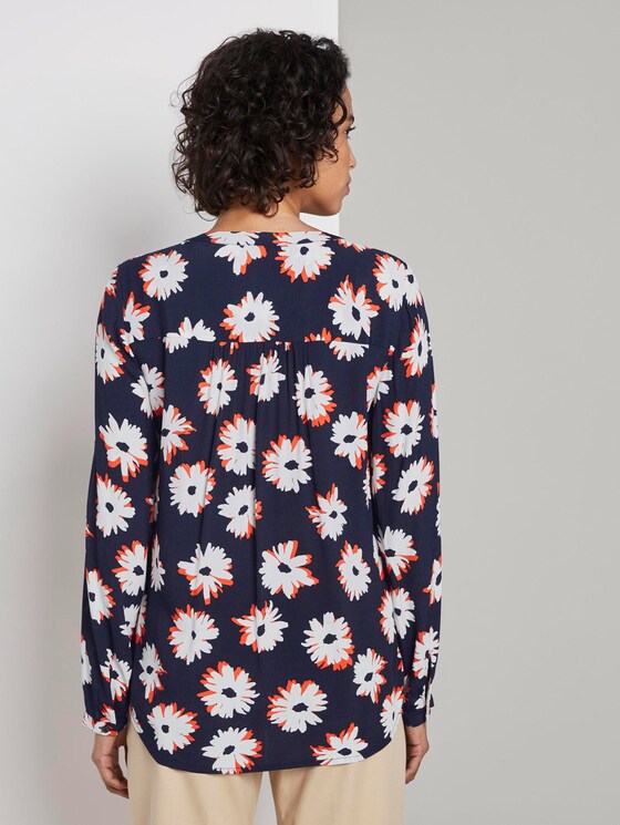Long-sleeved blouse with a floral print - Women - navy floral design Long-sleeved blouse with a floral print - Women - navy floral design - 2 - Mine to five