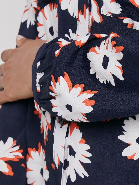 Long-sleeved blouse with a floral print - Women - navy floral design Long-sleeved blouse with a floral print - Women - navy floral design - 9 - Mine to five